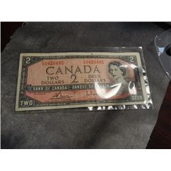 PAPER MONEY'S - CANDIAN 1954 $2 BILL - 6458