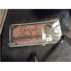 PAPER MONEY - 1954 CANADIAN $2 BANKNOTE - 1914 -CIRCULATED