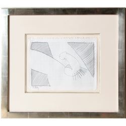 Keith Haring, Self Portrait (Penis), Pencil Drawing