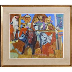 Luis Guevara-Moreno, Toros, Oil Painting