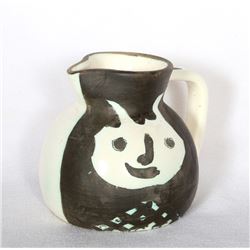 Pablo Picasso, Tetes (Ramie 367), Turned Ceramic Pitcher