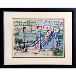 Romare Bearden, Bridgetown, Barbados, Monoprint Etching