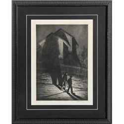 Martin Lewis, Ha'nted, Drypoint Etching