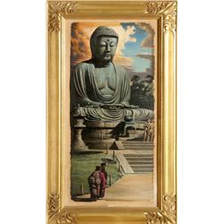Robert Riggs, Japanese Buddha, Tempera Painting