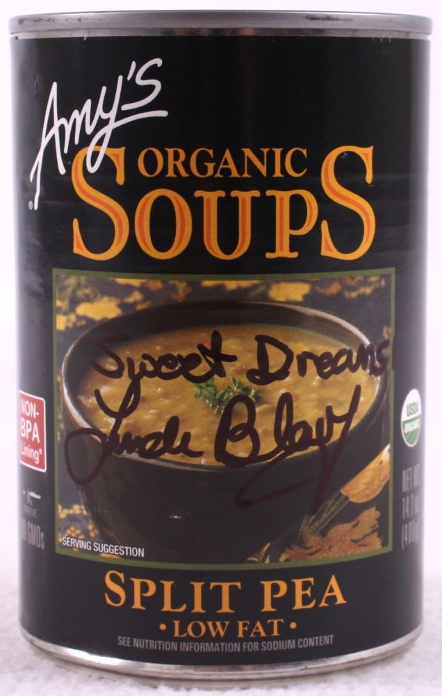 Linda Blair Signed Split Pea Soup Can Inscribed Sweet Dreams Schwartz Coa Linda Blair Signed Split Pea Soup Can Inscribed Sweet Dreams Schwartz Coa