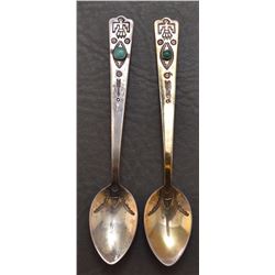 PAIR OF NAVAJO STERLING SILVER SPOONS