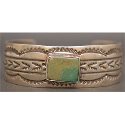NAVAJO SILVER BRACELET SIGNED K&M BILL NAVAJO