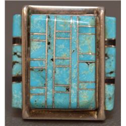 ZUNI SILVER RING SIGNED WITH HALLMARK