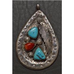 ZUNI SILVER PENDANT BY VIOLA CALAVAZA