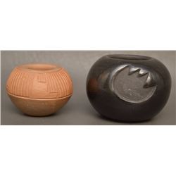 TWO SANTA CLARA POTTERY BOWLS