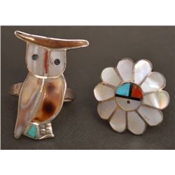 TWO ZUNI RINGS