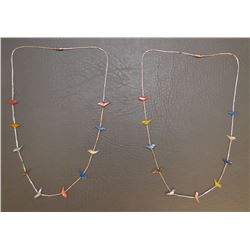 TWO SOUTHWEST SILVER AND FETISH NECKLACE