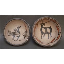 TWO SANT DOMINGO POTTER BOWL BY ARTHUR AND HILDA CORIZ