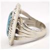 Image 2 : Navajo Sterling Silver Turquoise Ring, Size 10.5