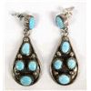 Image 1 : 1930 Navajo Sterling Bisbee Turquoise Earrings