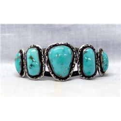 Navajo Sterling Silver Turquoise Cuff Bracelet