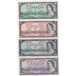 4 x 1954 Bank Of Canada Bank Notes