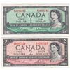 Image 2 : 4 x 1954 Bank Of Canada Bank Notes