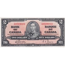 1937 Bank Of Canada $2 Bank Note - Gordon/Towers - UNC