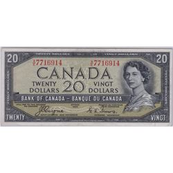 1954 Bank Of Canada $20 Devil's Face Bank Note - BCS Certified VF-30