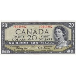 1954 Bank Of Canada $20 Devil's Face Bank Note - Coyne/Towers - AU 55