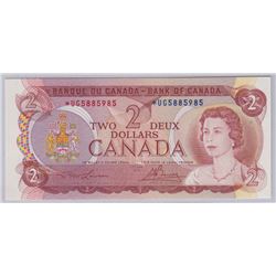 1974 Bank Of Canada $2 Two Letter Replacement Bank Note - BCS Certified UNC 63