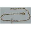 Image 1 : Delicate 18 Kt Rose Gold Chain Link Bracelet With Solid Cubic Cross Link