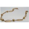 Image 1 : 18 Kt Yellow Gold Link & Bead Bracelet - 4.13 Grams - 7"