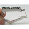 Image 4 : 14 Kt White Gold Emerald & Diamond Hoop Earrings - As Is