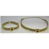 Image 1 : 14 Kt Yellow Gold Beautiful Mesh & Citrine Choker With Matching Bracelet - 27.8 Grams AGW