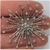 Image 1 : Large 18 Kt White Gold & Diamond Star Burst Brooch - 1.08 CTW - Appraised