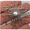 Image 3 : Large 18 Kt White Gold & Diamond Star Burst Brooch - 1.08 CTW - Appraised