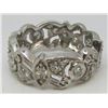 Image 2 : Platinum & Diamond Bead Set Eternity Band - Size 4 1/2 - Appraised Value $ 3150