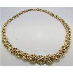 Stunning 14 Kt Yellow Gold Graduated Rosette Necklace - 40 Grams AGW!!!!