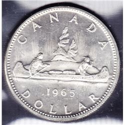 1965 Canada ICCS Graded Silver $1 Dollar Coin - SmBds - MS-60