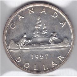 1957 Canada ICCS Graded Silver $1 Dollar Coin - PL 66