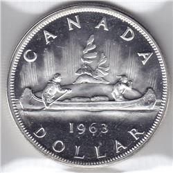 1963 Canada ICCS Graded Silver $1 Dollar Coin - PL 65