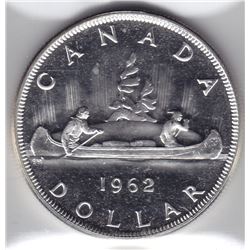 1962 Canada ICCS Graded Silver $1 Dollar Coin - PL 66