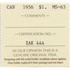 Image 3 : 1956 Canada ICCS Graded Silver $1 Dollar Coin - MS 63
