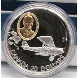 1992 Canada Sterling Silver $20 Coin - The de Havilland Gipsy Moth - By RCM