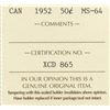 Image 3 : 1952 Canada ICCS Graded Silver 50-Cent Coin - MS 64