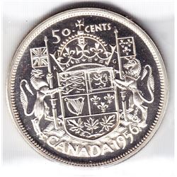 1956 Canada ICCS Graded Silver 50-Cent Coin - PL 65