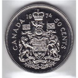 1974 Canada ICCS Graded 50-Cent Half Dollar Coin - PL 66