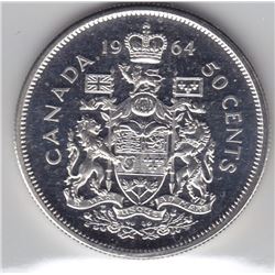 1964 Canada ICCS Graded Silver 50-Cent Coin - PL 66