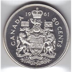 1961 Canada ICCS Graded Silver 50--Cent Coin - PL 66