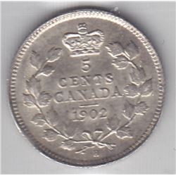 1902 H Canada ICCS Graded Silver 10-Cent Coin - AU 58