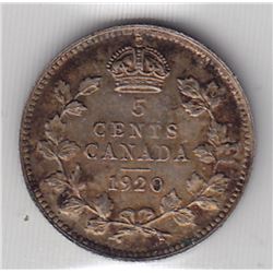 1920 Canada ICCS Graded Silver 10-Cent Dime Coin - MS 60