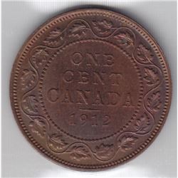 1912 Canada ICCS Graded Large 1-Cent Coin - MS 63 - Red & Brown