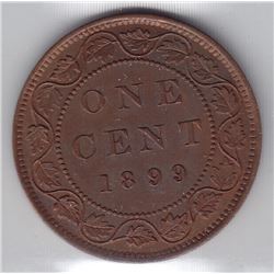 1899 Canada ICCS Graded Large 1-Cent Coin - AU 55