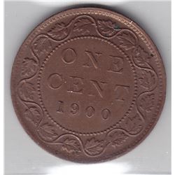 1900 H Canada ICCS Graded Large 1-Cent Coin - AU 50